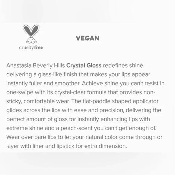 Anastasia Beverly Hills Clear Crystal Lipgloss Full Size New in Box - Picture 3 of 5